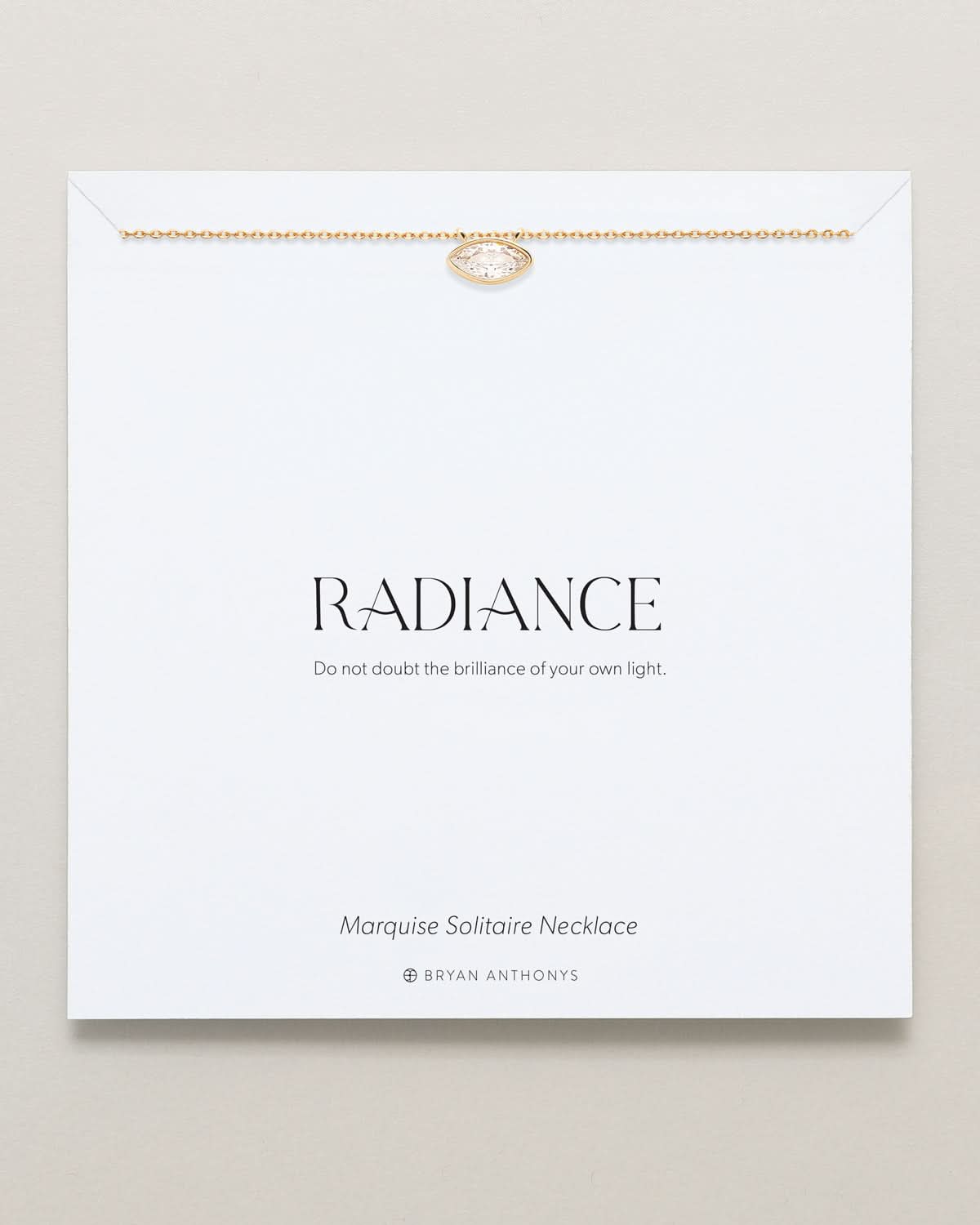 Bryan Anthonys Radiance Collection Marquis Solitaire Necklace Gold On Card