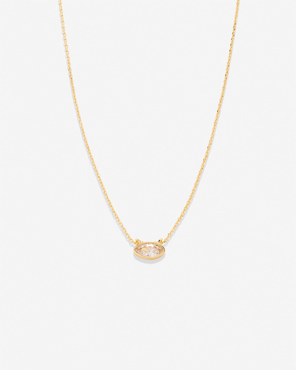 Bryan Anthonys Self Love Marquise Solitaire Necklace Gold