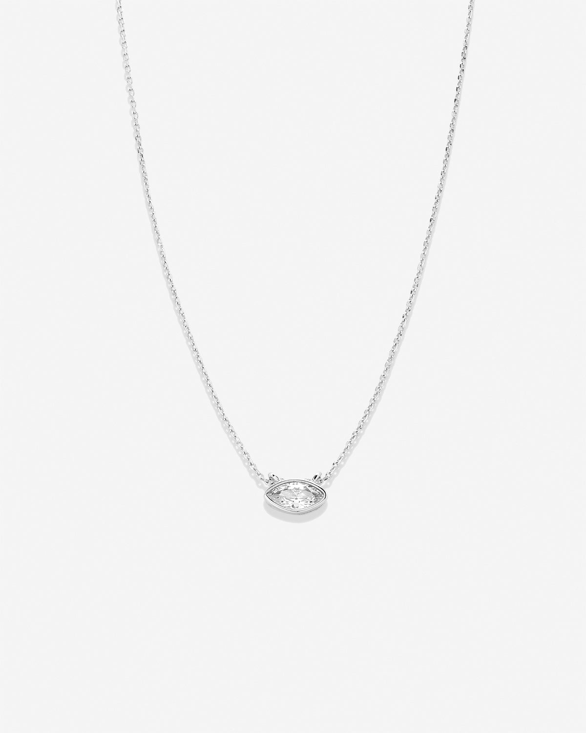 Bryan Anthonys Radiance Collection Marquis Solitaire Necklace Silver