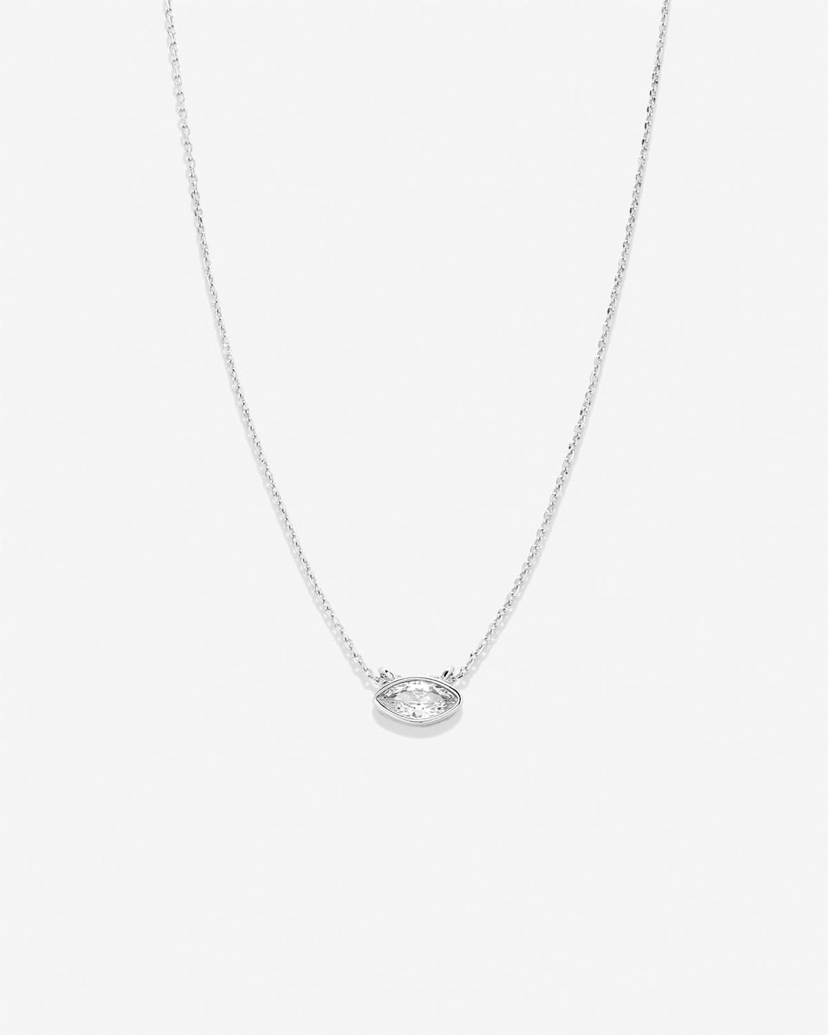 Bryan Anthonys Radiance Collection Marquis Solitaire Necklace Silver
