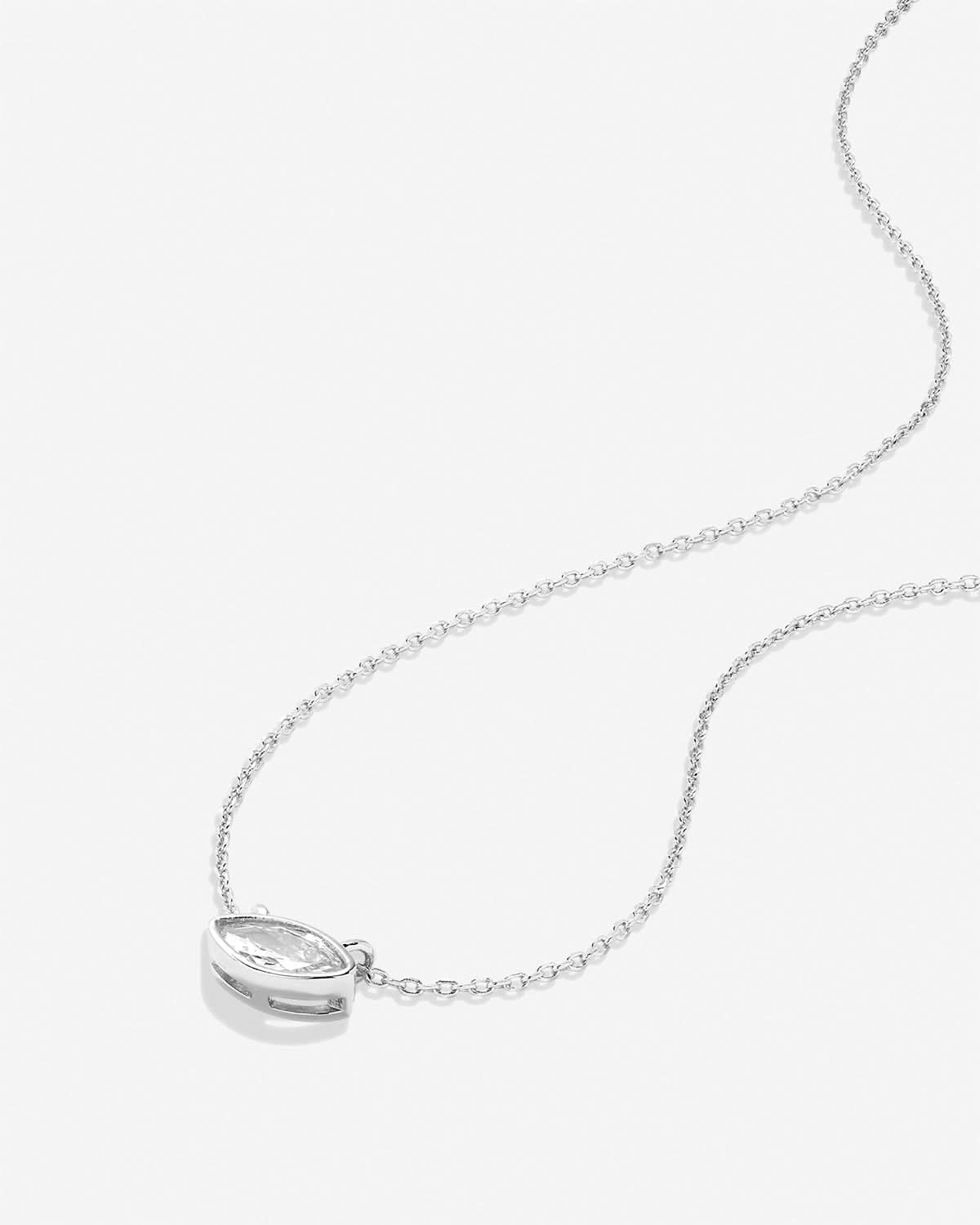 Bryan Anthonys Self Love Marquise Solitaire Necklace Silver