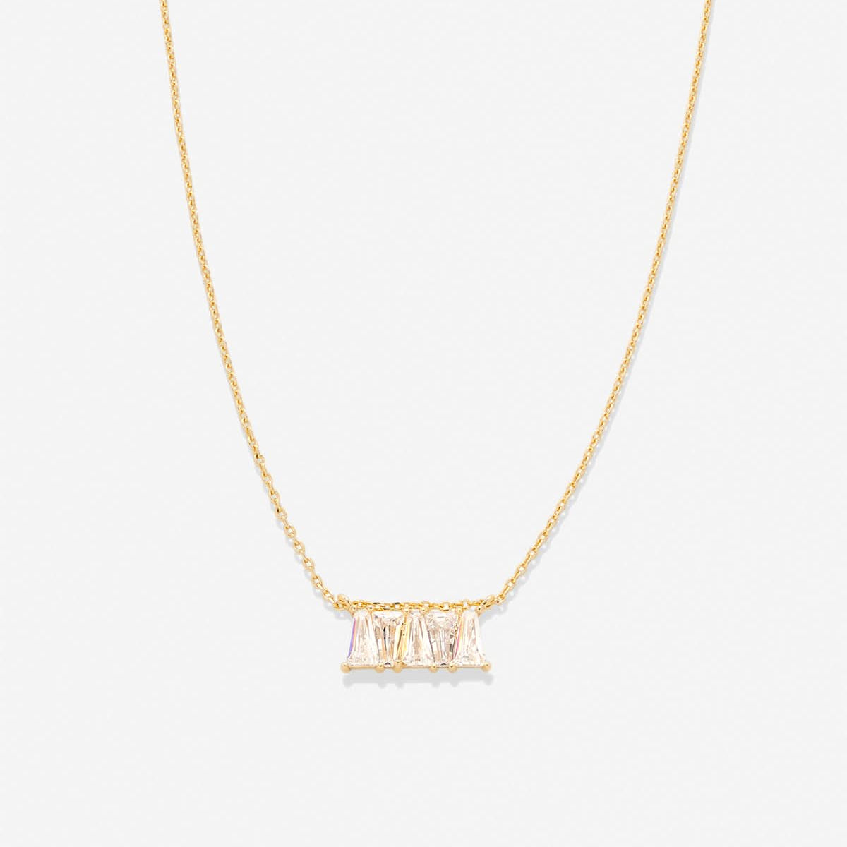 Bryan Anthonys Radiance Collection Baguette Dainty Necklace Gold