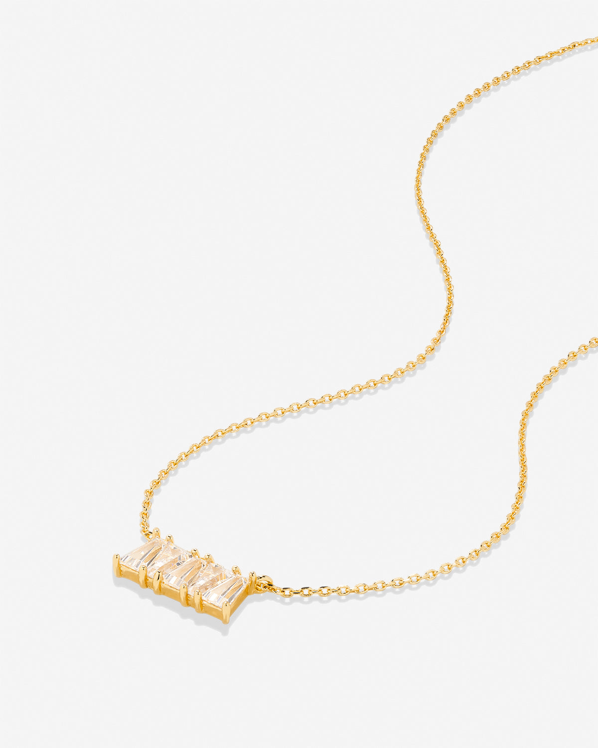 Bryan Anthonys Radiance Collection Baguette Dainty Necklace Gold