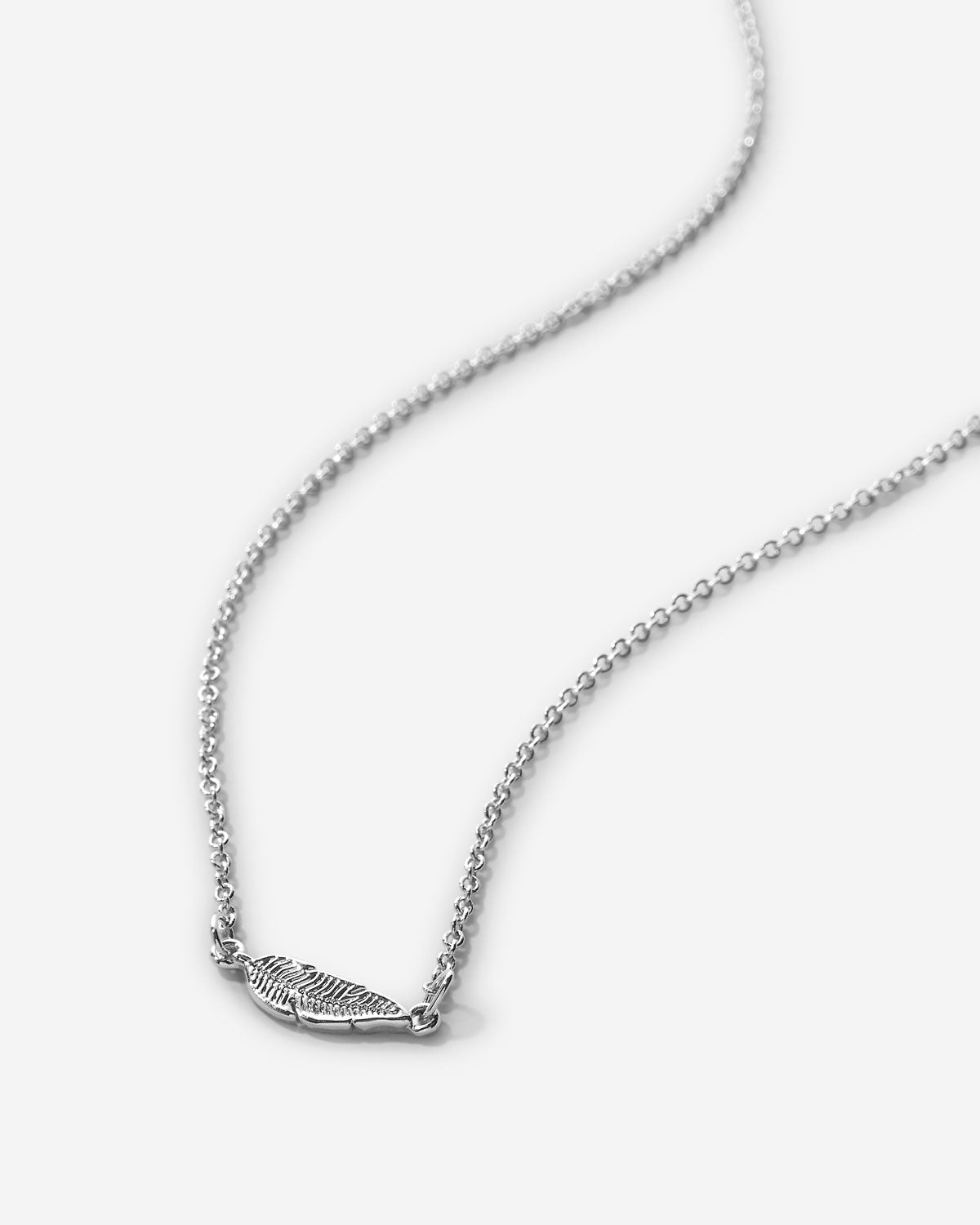 Bryan Anthonys Rise Silver Feather Necklace Macro