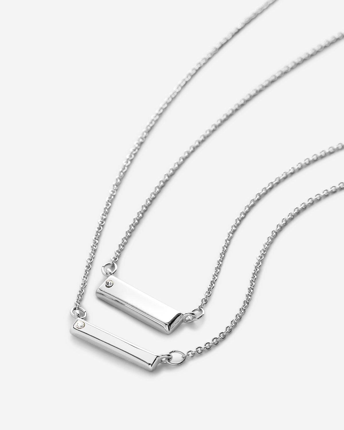 Bryan Anthonys Through Thick and Thin Silver Necklace Set with Crystals macro