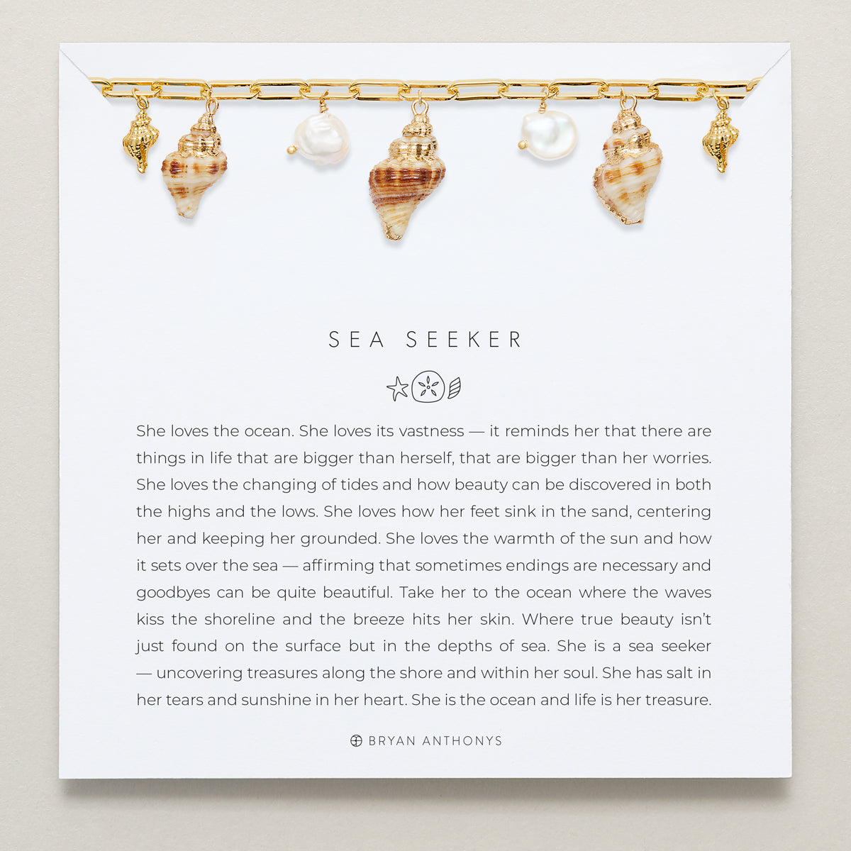 Bryan Anthonys Beach Collection Sea Seeker Statement Necklace Gold On Card