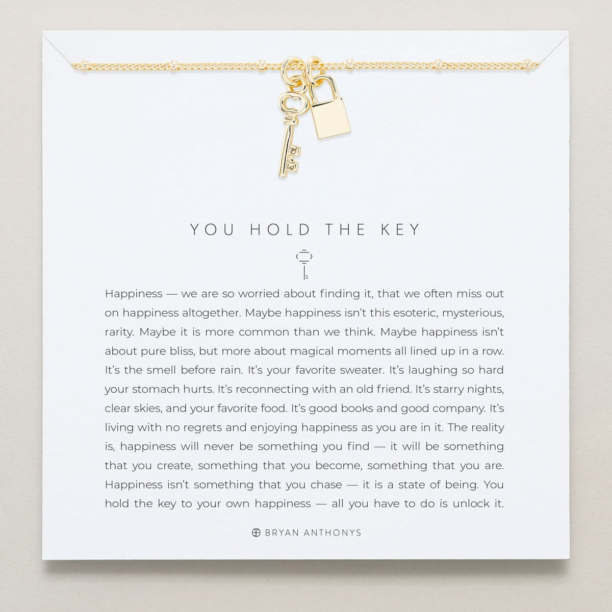 Bryan Anthonys You Hold The Key Necklace in Gold