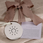 Bryan Anthonys You Are My Sunshine Mother Daughter White Ceramic Holiday Ornament in Black with Meaning Card