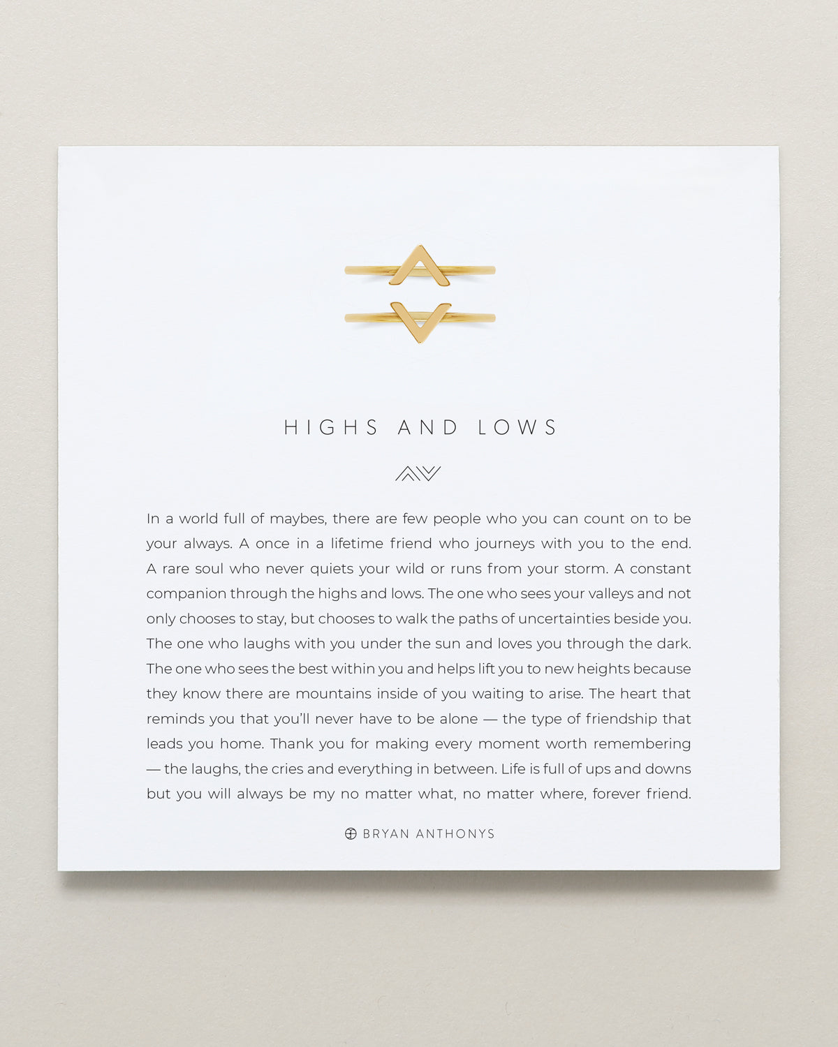 Bryan Anthonys Highs and Lows Friendship Ring Set in Gold