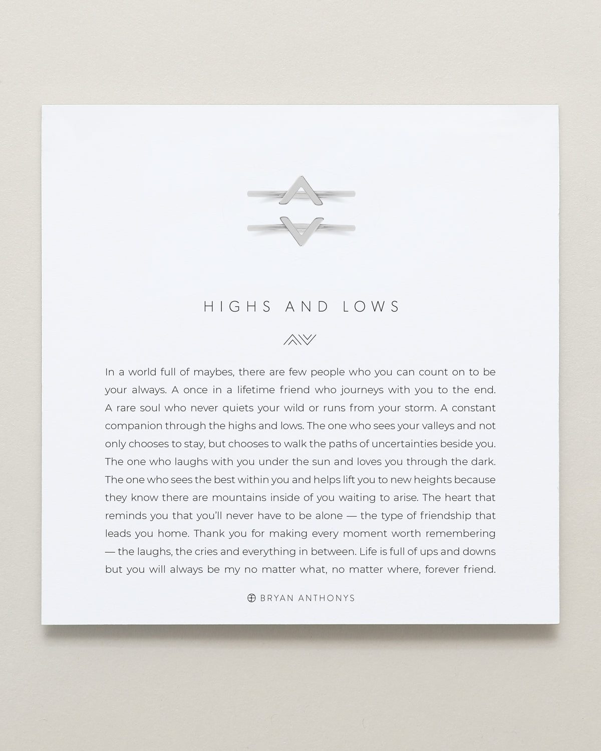 Bryan Anthonys Highs and Lows Friendship Ring Set in Silver