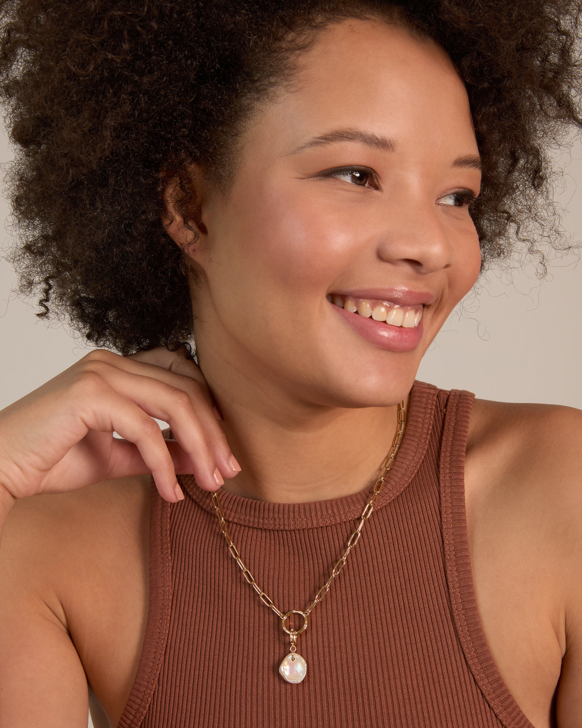 Bryan Anthonys Grit Gold Charm Necklace On Model