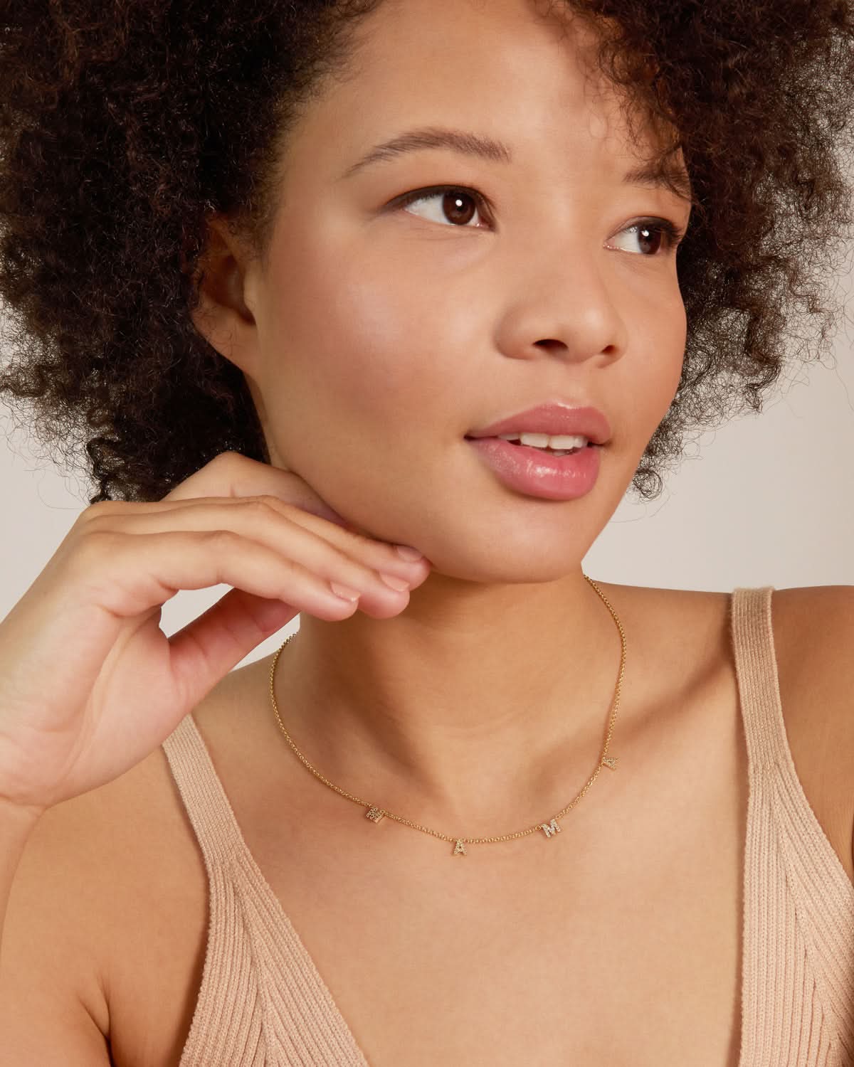 Bryan Anthonys Mama Gold Pave Necklace On Model