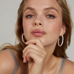  Bryan Anthonys Grit Seed Pearl Gold Maxi Hoop Earrings On  Model