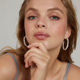  Bryan Anthonys Grit Seed Pearl Gold Maxi Hoop Earrings On  Model