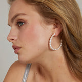  Bryan Anthonys Grit Seed Pearl Gold Maxi Hoop Earrings On  Model