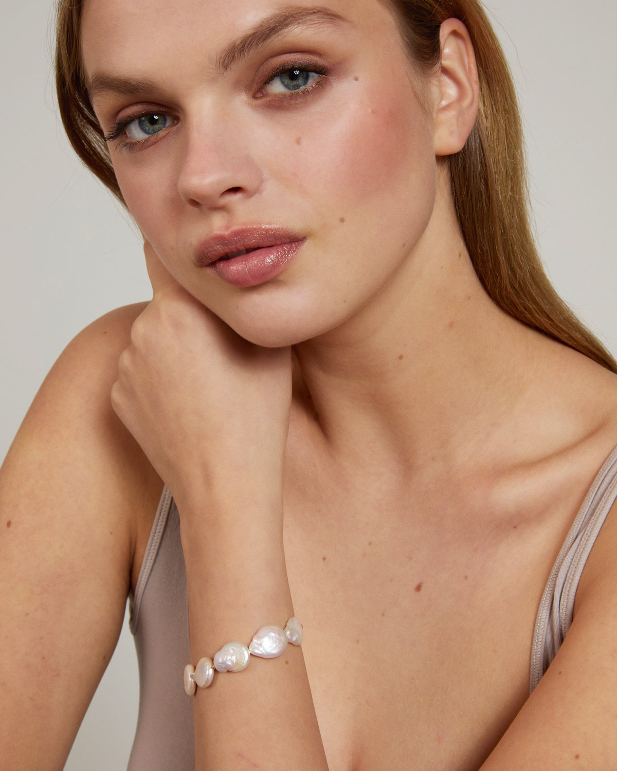 Bryan Anthonys Grit Pearl Statement Bracelet Gold On Model