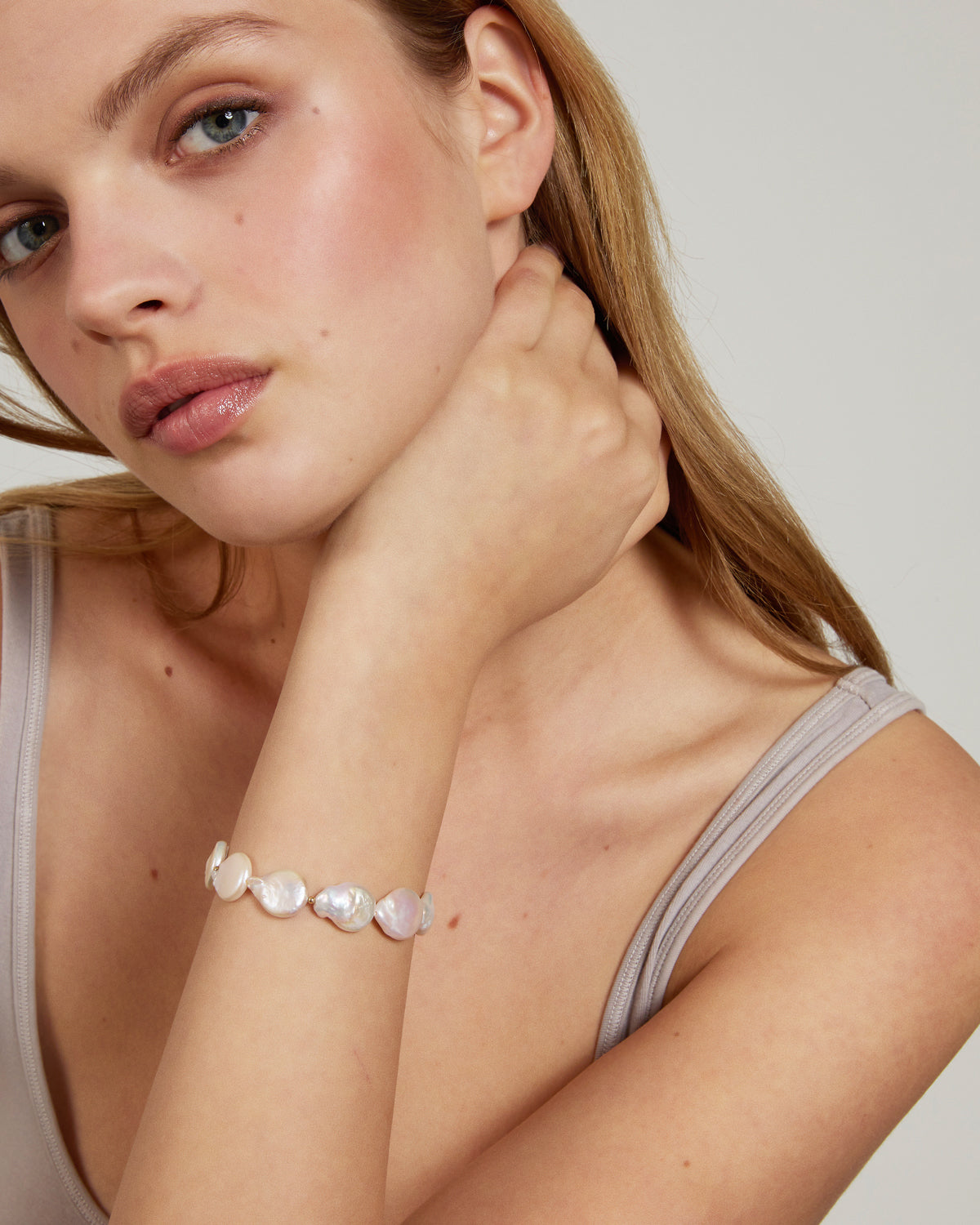 Bryan Anthonys Grit Pearl Statement Bracelet Gold On Model