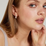  Bryan Anthonys Grit Seed Pearl Gold Mini Hoop Earrings On Model