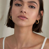 BRYAN ANTHONYS ENTWINED TWISTED HOOP EARRINGS ON MODEL