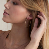 BRYAN ANTHONYS SIMPLICITY MAXI HOOP EARRINGS ON MODEL