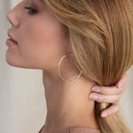 BRYAN ANTHONYS SIMPLICITY MAXI HOOP EARRINGS ON MODEL