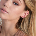 BRYAN ANTHONYS SIMPLICITY MINI HOOP EARRINGS ON MODEL