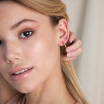 BRYAN ANTHONYS SIMPLICITY MINI HOOP EARRINGS ON MODEL