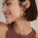 BRYAN ANTHONYS UNSTOPPABLE MAXI HOOP EARRINGS ON MODEL