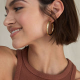 BRYAN ANTHONYS UNSTOPPABLE MAXI HOOP EARRINGS ON MODEL