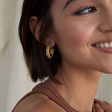 Bryan Anthonys Aligned Beaded Hoop Earrings On Model