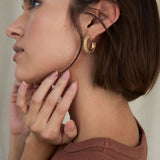 Bryan Anthonys Aligned Beaded Hoop Earrings On Model