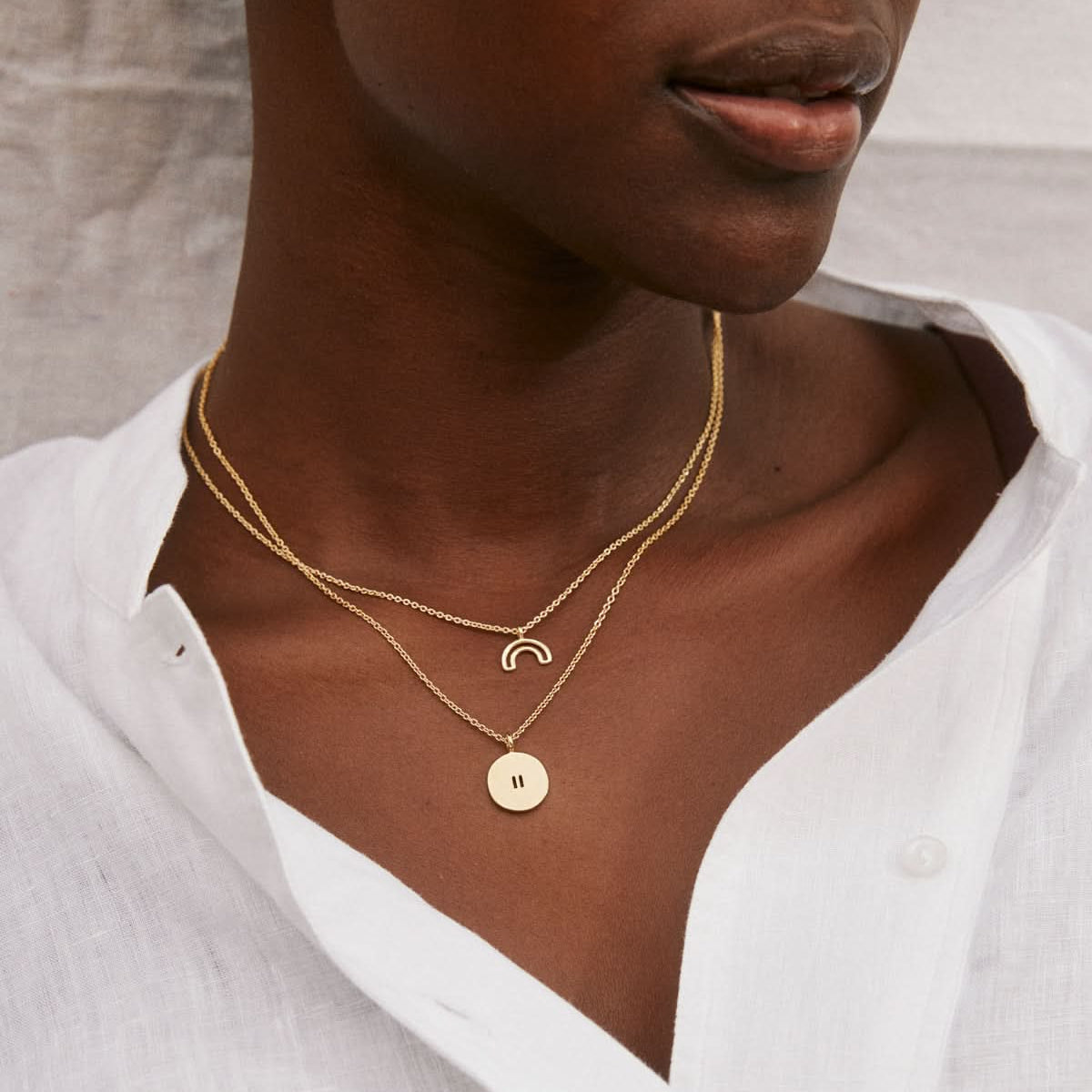 Bryan Anthonys Pause Gold Necklace Model Shot