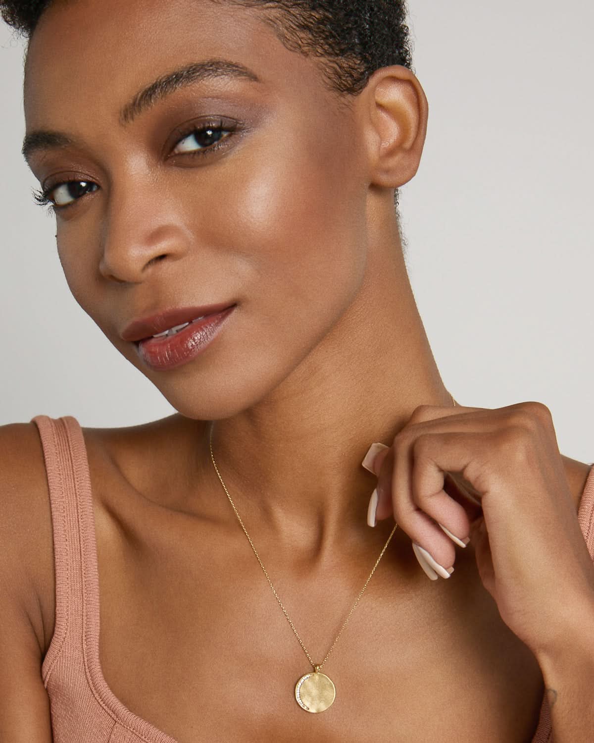Model wearing Keep Dreaming Necklace