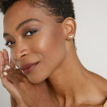 Model wearing Phases Earring Climbers