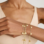 Model wearing Phases Choker in 14k gold finish