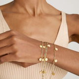 Model wearing Phases Choker in 14k gold finish