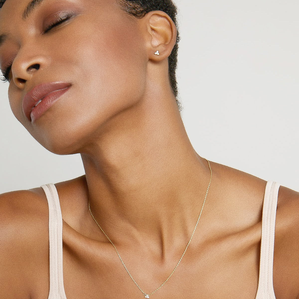 Bryan Anthonys Dainty Tribe Gold Necklace On Model