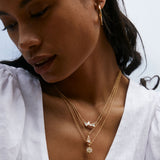 Bryan Anthonys Strength Gold Necklace with Crystal On Model