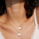 Bryan Anthonys Mindful Messages Faith Over Fear Gold Necklace with Crystal on Model