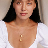 Bryan Anthonys It Doesn't End Here Gold Necklace with Crystal on Model