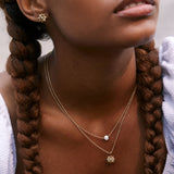Bryan Anthonys Strength Gold Necklace with Crystal On Model