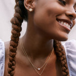 Bryan Anthonys Strength Gold Necklace with Crystal On Model
