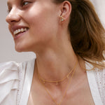 Bryan Anthonys Tribe Gold Earrings With Crystals On Model