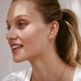 Bryan Anthonys Tribe Gold Earrings With Crystals On Model