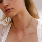 Bryan Anthonys Nurse Gold Necklace with Crystals On Model