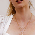 Bryan Anthonys Find Your Fire Gold Necklace with Crystal on Model