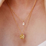 Bryan Anthonys Find Your Fire Gold Necklace with Crystal on Model