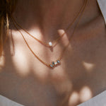 Bryan Anthonys Beautifully Broken Necklace Gold with Crystal Necklace On Model