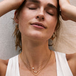 Bryan Anthonys Sun Will Rise Gold Necklace with crystals on model
