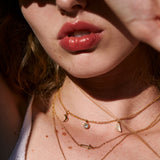 Bryan Anthonys Soul Sisters Best Friend Arrow Gold Necklace on model